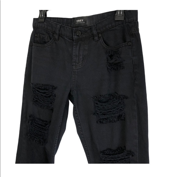 Obey The Nemesis Distressed Black Jeans size 25 - Picture 8 of 15